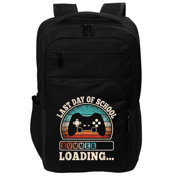 Funny Last Day Of School Gaming Teacher Student Boy Impact Tech Backpack