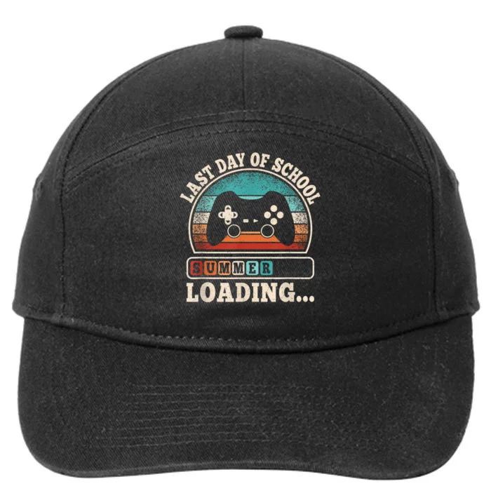 Funny Last Day Of School Gaming Teacher Student Boy 7-Panel Snapback Hat