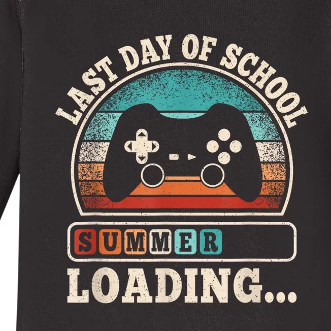 Funny Last Day Of School Gaming Teacher Student Boy Baby Long Sleeve Bodysuit