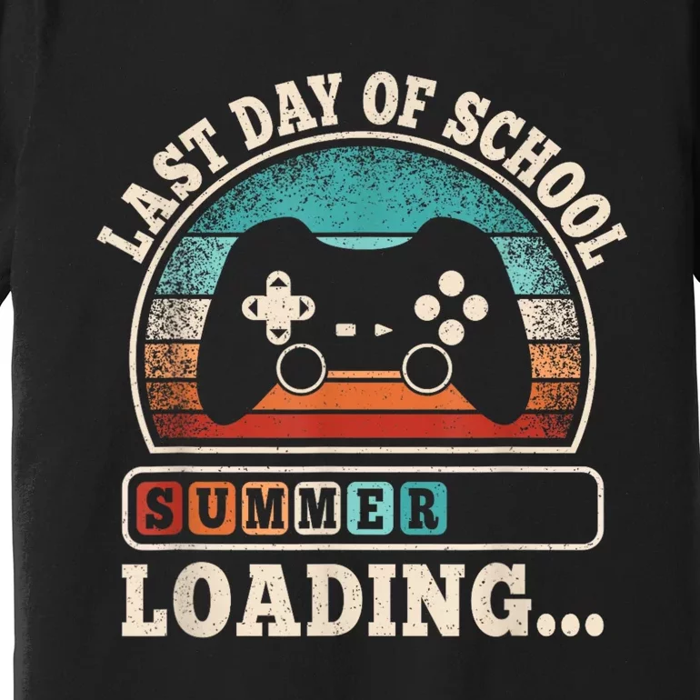 Funny Last Day Of School Gaming Teacher Student Boy Premium T-Shirt