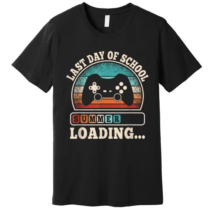 Funny Last Day Of School Gaming Teacher Student Boy Premium T-Shirt