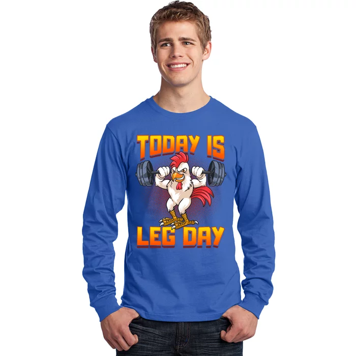 Funny Leg Day Chicken Legs Squats Gym Gift Long Sleeve Shirt