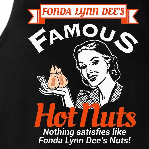 Fonda Lynn Dees Nuts Satisfies Funny Adult Humor Short Sleeve Ladies Tri-Blend Wicking Tank