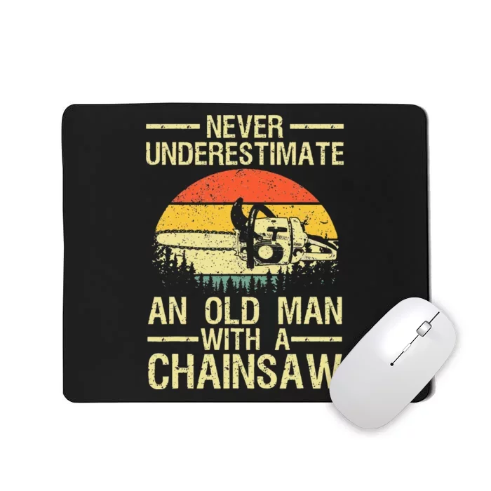 Funny Lumberjack Design For Men Dad Logger Arborist Chainsaw Mousepad