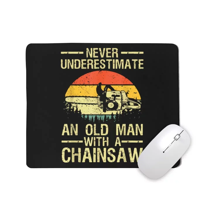 Funny Lumberjack Design For Dad Logger Arborist Chainsaw Mousepad