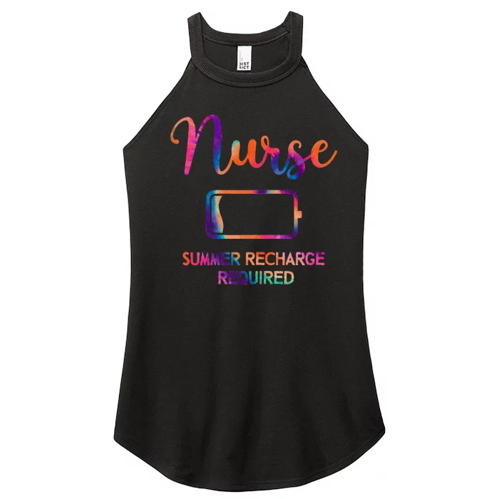 Funny Last Day Nurse Student Nurse Summer Recharge Required Women’s Perfect Tri Rocker Tank