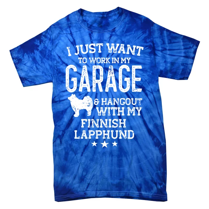 Finnish Lapphund Dad Car Garage Hangout Gift Tie-Dye T-Shirt