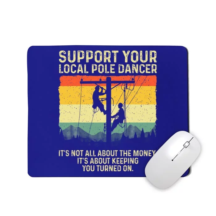 Funny Lineman Design For Electrician Electrical Lineman Mousepad