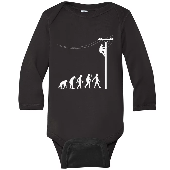 Funny Lineman Designs For Men Women Electrician Engineers Baby Long Sleeve Bodysuit