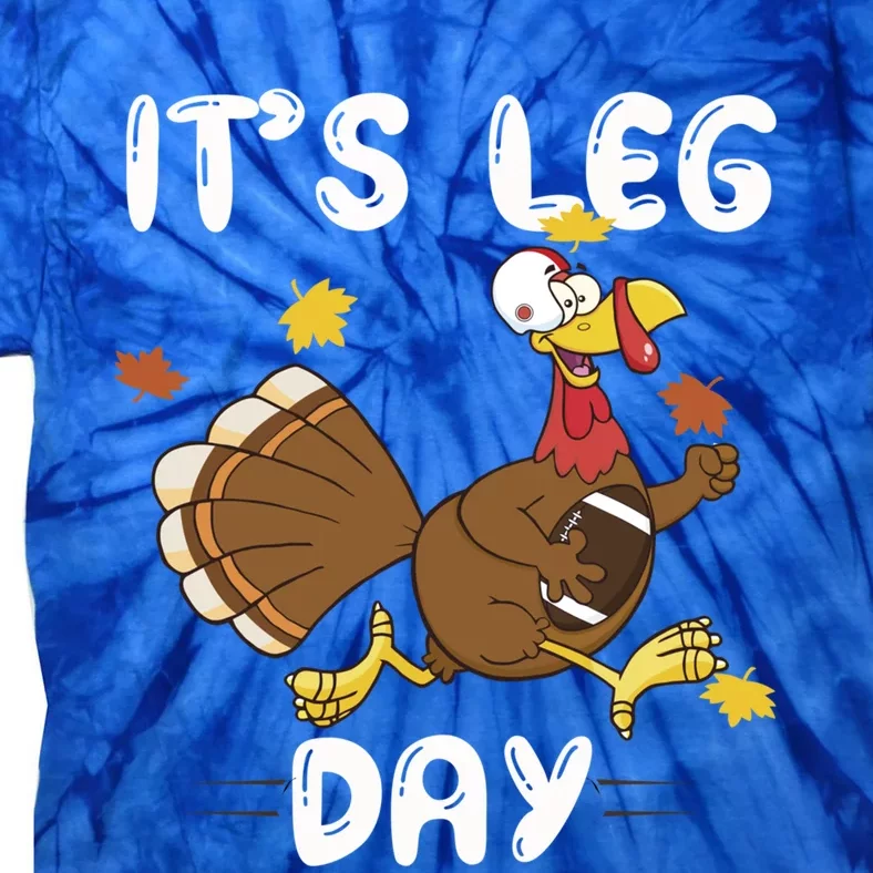 Fun Leg Day Pilgrim Thanksgiving Cotume Football Turkey Run Gift Tie-Dye T-Shirt