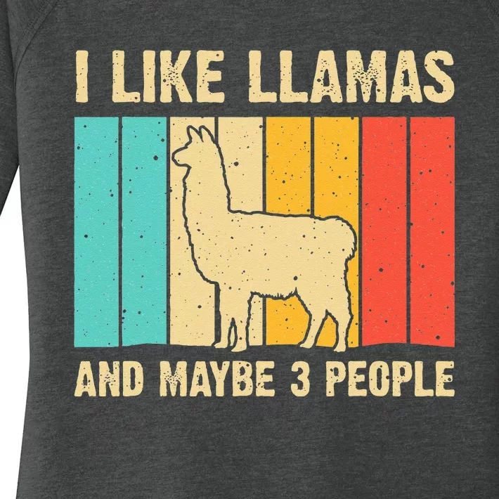 Funny Llama Design For Kids Men Women Alpaca Lover Farming Women's Perfect Tri Tunic Long Sleeve Shirt