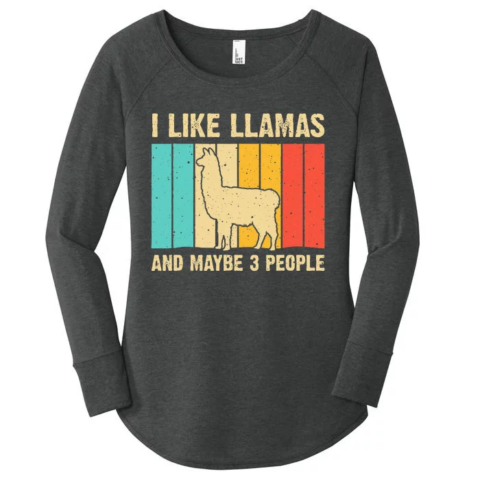 Funny Llama Design For Kids Men Women Alpaca Lover Farming Women's Perfect Tri Tunic Long Sleeve Shirt