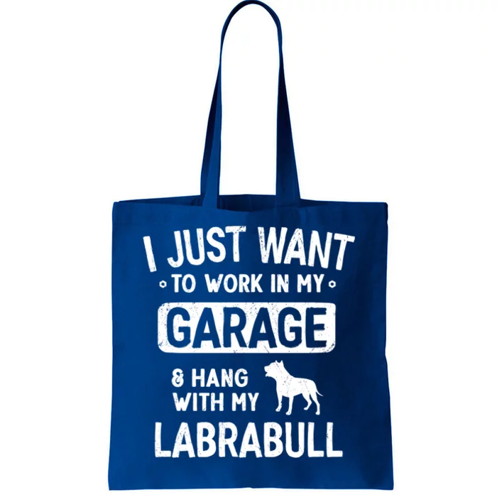 Funny Labrabull Dad Garage Hang With Great Gift Tote Bag