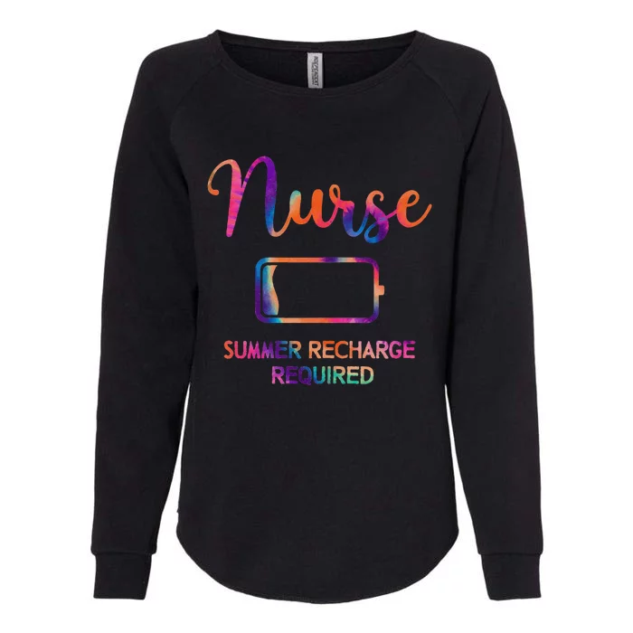 Funny Last Day Nurse Student Nurse Summer Recharge Required Womens California Wash Sweatshirt