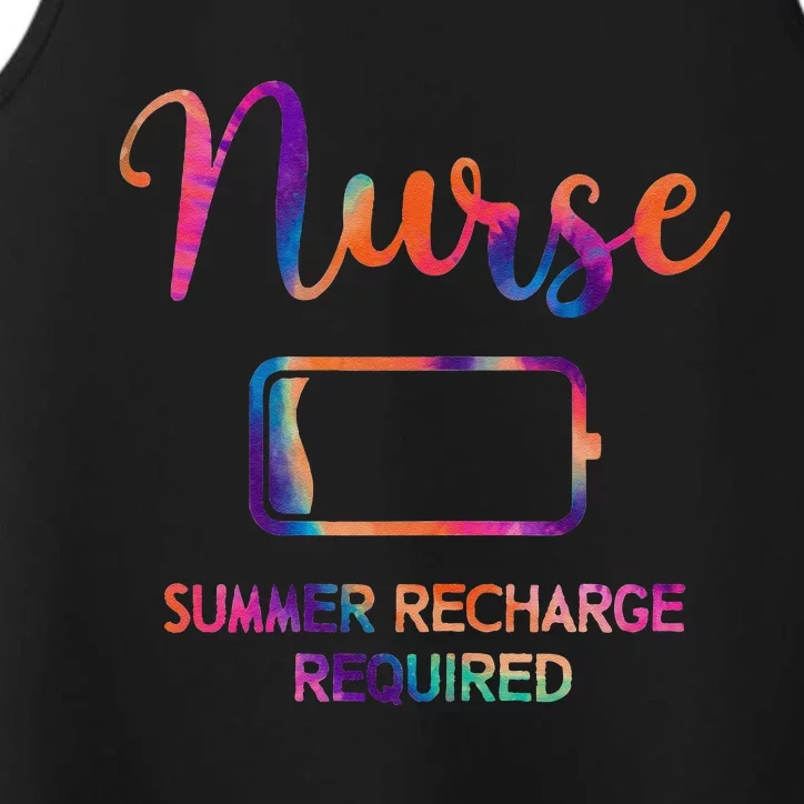 Funny Last Day Nurse Student Nurse Summer Recharge Required Performance Tank