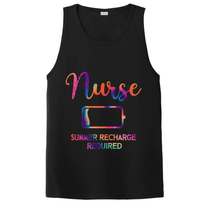 Funny Last Day Nurse Student Nurse Summer Recharge Required Performance Tank