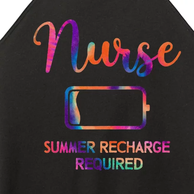 Funny Last Day Nurse Student Nurse Summer Recharge Required Women’s Perfect Tri Rocker Tank