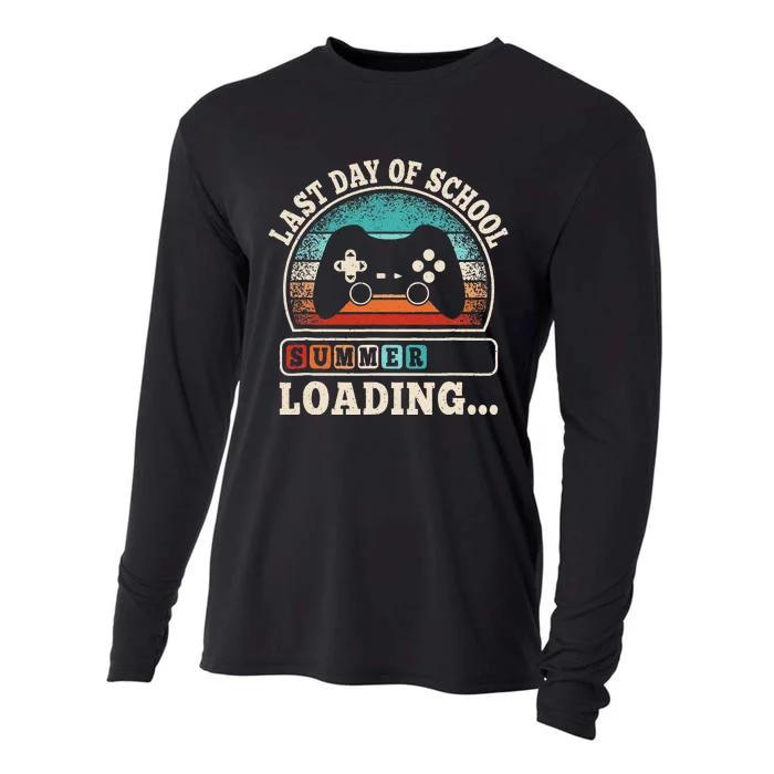 Funny Last Day Of School Gaming Teacher Student Cooling Performance Long Sleeve Crew