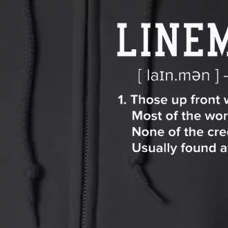 Football Lineman Definition Funny Offensive Lineman Full Zip Hoodie