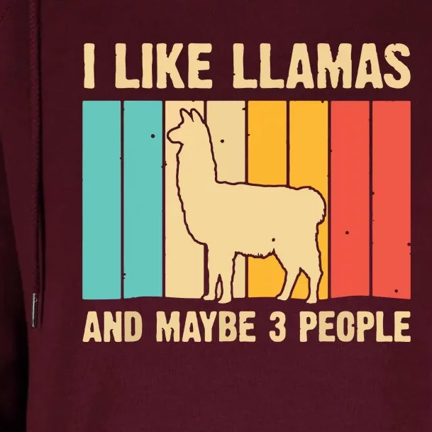 Funny Llama Design For Alpaca Lover Farming Womens Funnel Neck Pullover Hood