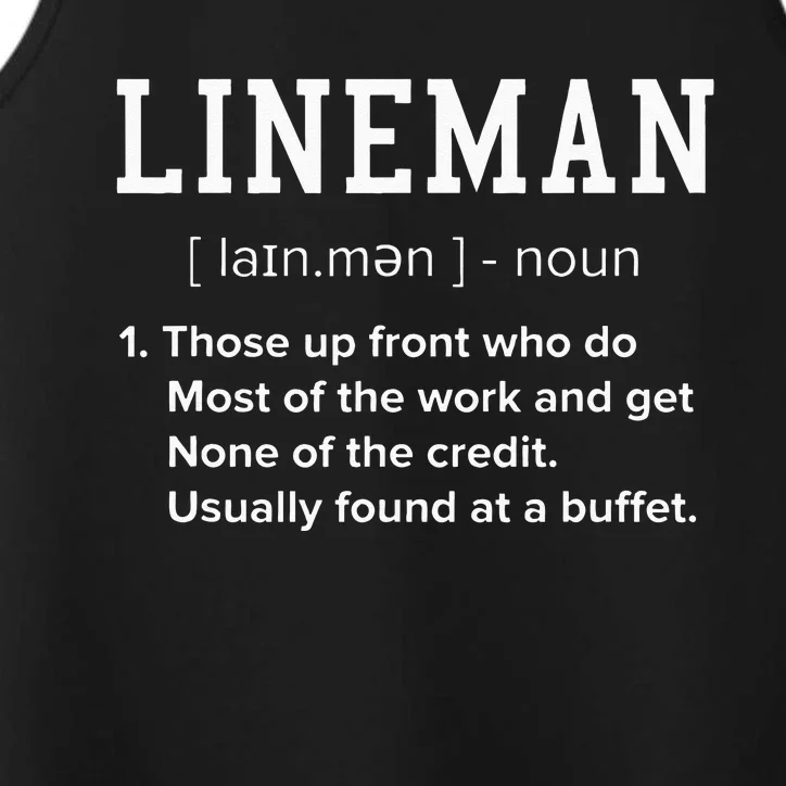 Football Lineman Definition Funny Offensive Lineman For Men Performance Tank