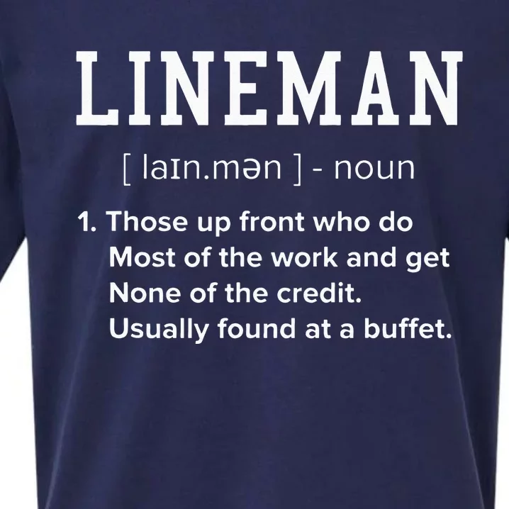 Football Lineman Definition Funny Offensive Lineman For Men Sueded Cloud Jersey T-Shirt