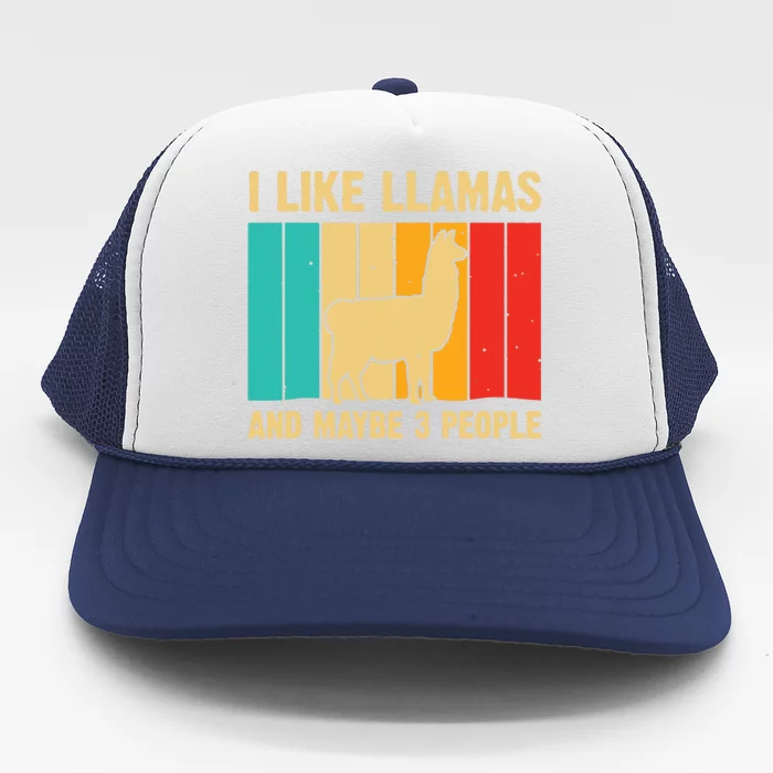 Funny Llama Design For Alpaca Lover Farming Trucker Hat