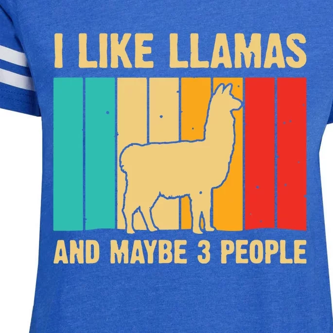 Funny Llama Design For Alpaca Lover Farming Enza Ladies Jersey Football T-Shirt