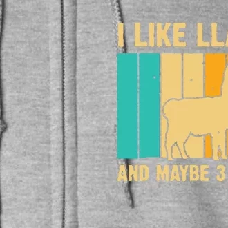 Funny Llama Design For Alpaca Lover Farming Full Zip Hoodie