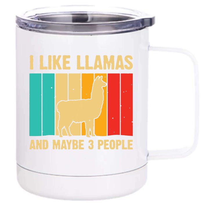 Funny Llama Design For Alpaca Lover Farming Front & Back 12oz Stainless Steel Tumbler Cup