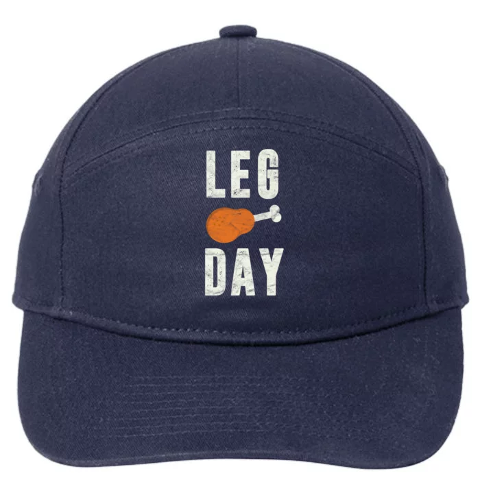 Fun Leg Day Thanksgiving Funny Gift Pilgrim Costume Turkey Day Gift 7-Panel Snapback Hat