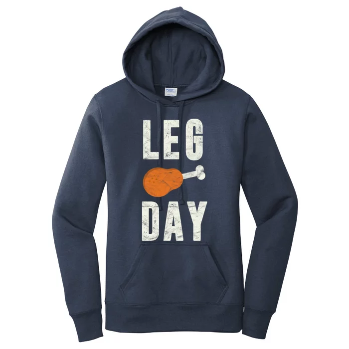 Fun Leg Day Thanksgiving Funny Gift Pilgrim Costume Turkey Day Gift Women's Pullover Hoodie