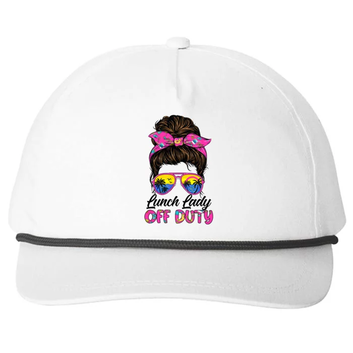 Funny Last day of school Lunch Lady off duty Messy Bun Hair Snapback Five-Panel Rope Hat