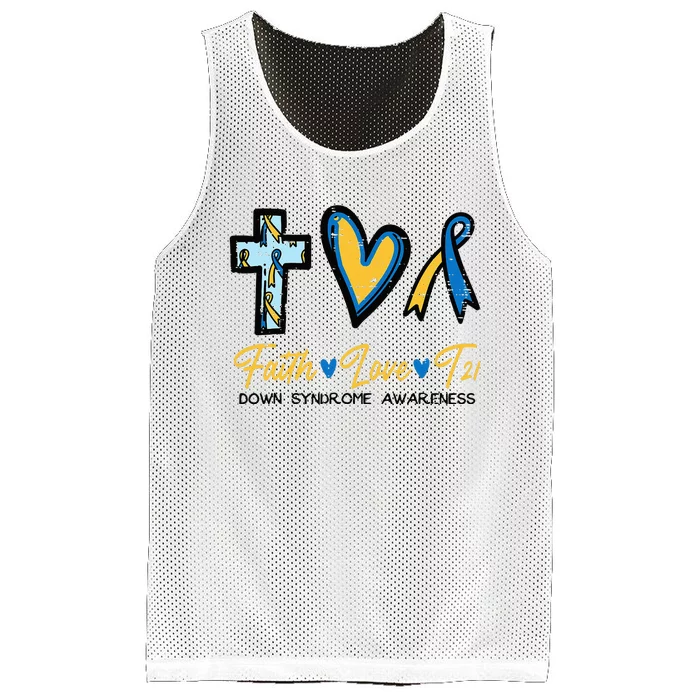 Faith Love Down Syndrome Awareness Christian Mesh Reversible Basketball Jersey Tank