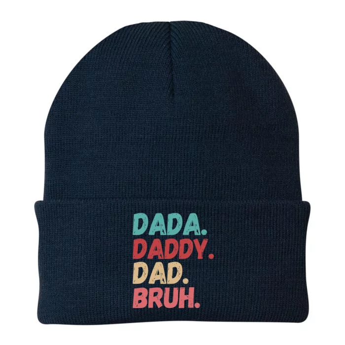 Funny Lovely Dad Trio Quote Stylish Fatherly Vibes Dada Dad Knit Cap Winter Beanie