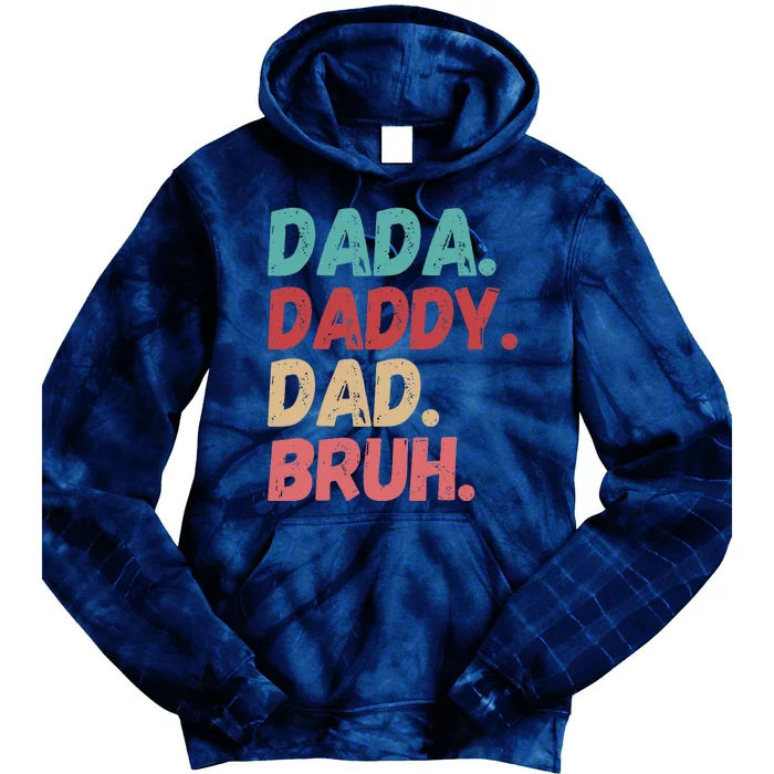 Funny Lovely Dad Trio Quote Stylish Fatherly Vibes Dada Dad Tie Dye Hoodie