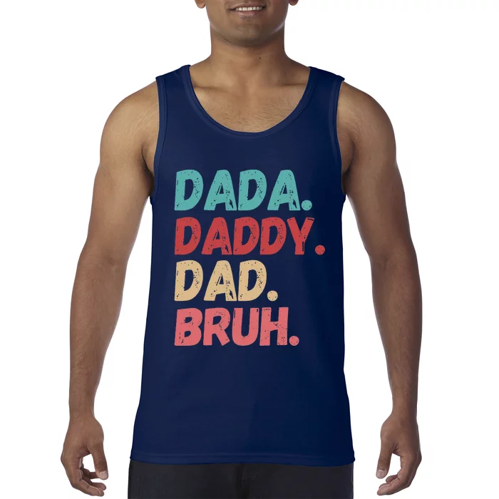 Funny Lovely Dad Trio Quote Stylish Fatherly Vibes Dada Dad Tank Top