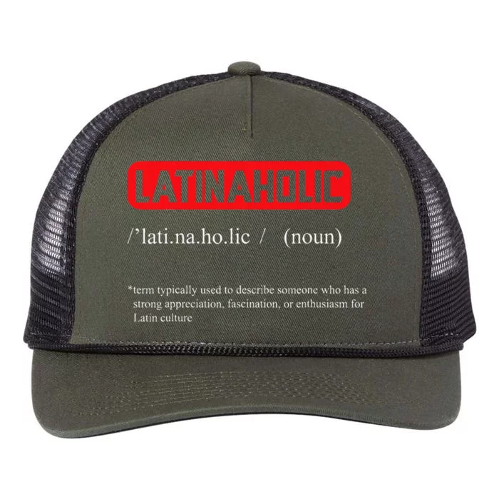 Funny Latinaholic Dictionary Definition For Latina Pride Retro Rope Trucker Hat Cap