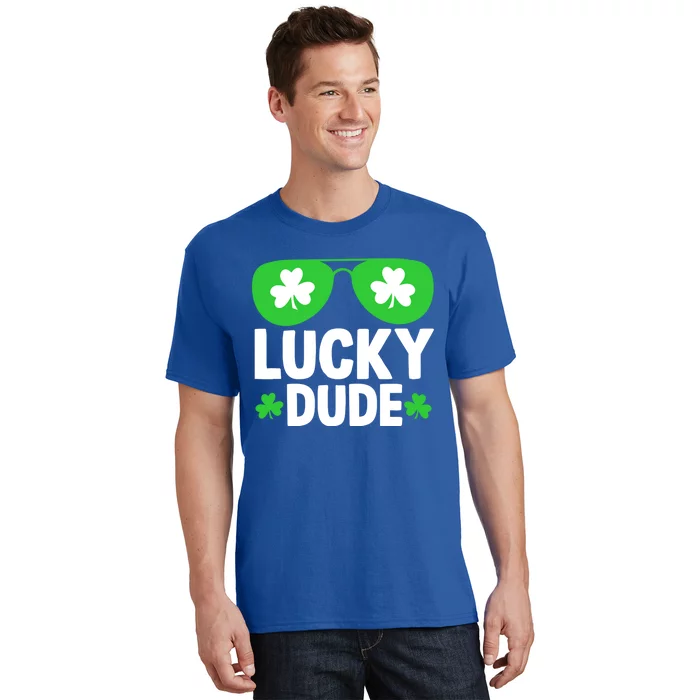 Funny Lucky Dude St Patricks Day Sunglasses Gift T-Shirt