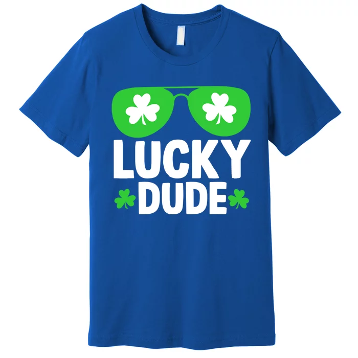 Funny Lucky Dude St Patricks Day Sunglasses Gift Premium T-Shirt