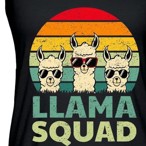 Funny Llama Design For Women Llama Alpaca Farm Animal Ladies Essential Flowy Tank