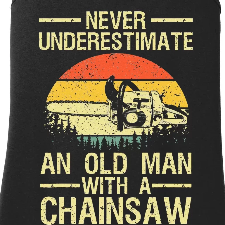 Funny Lumberjack Design For Men Dad Logger Arborist Chainsaw Ladies Essential Tank