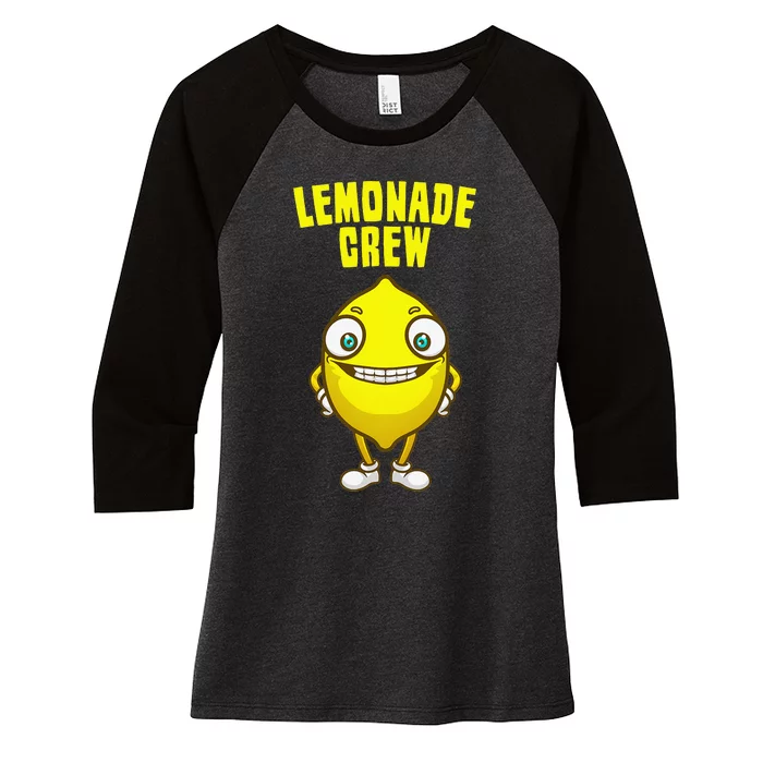 Funny Lemonade Design For  Lemon Fruit Juice Lovers Women's Tri-Blend 3/4-Sleeve Raglan Shirt