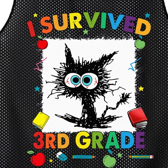 Funny Last Day Of Third 3rd Grade I Survived Third 3rd Grade Mesh Reversible Basketball Jersey Tank