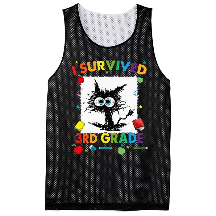 Funny Last Day Of Third 3rd Grade I Survived Third 3rd Grade Mesh Reversible Basketball Jersey Tank