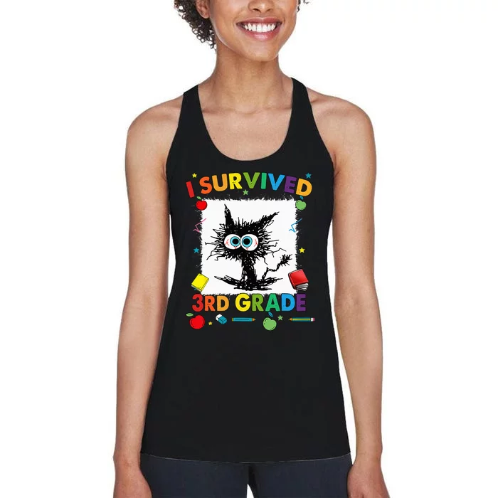 Funny Last Day Of Third 3rd Grade I Survived Third 3rd Grade Women's Racerback Tank