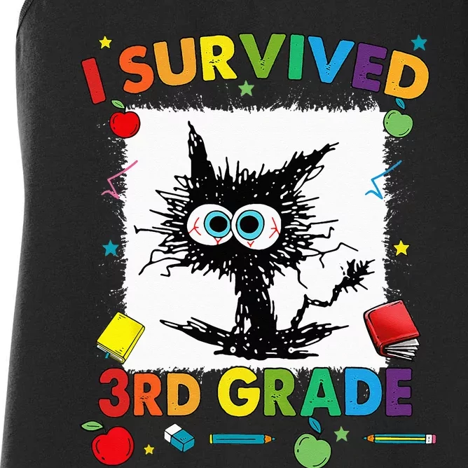 Funny Last Day Of Third 3rd Grade I Survived Third 3rd Grade Women's Racerback Tank