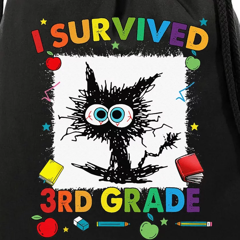 Funny Last Day Of Third 3rd Grade I Survived Third 3rd Grade Drawstring Bag