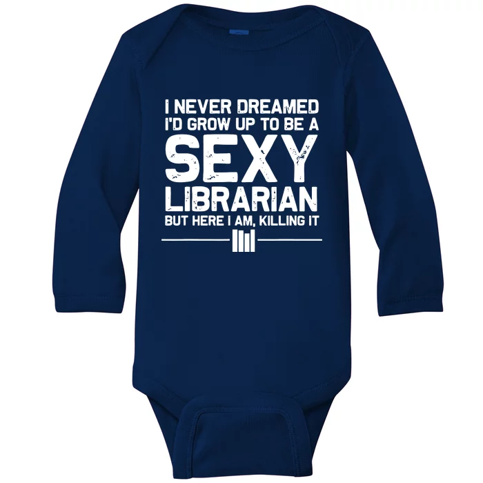 Funny Librarian Design For Men Women Sexy Librarian Costumes Baby Long Sleeve Bodysuit