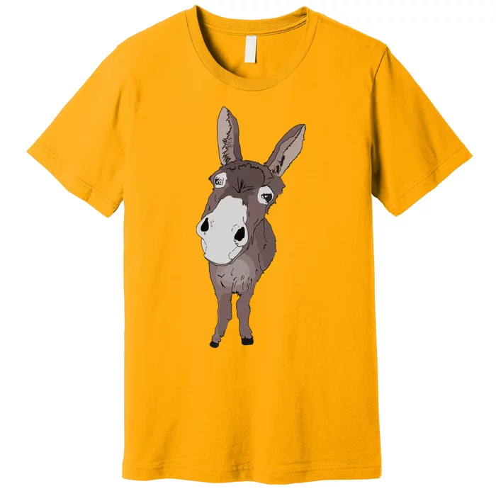 Funny Looking Donkey Gift Idea For Cute Donkeys Horses Premium T-Shirt